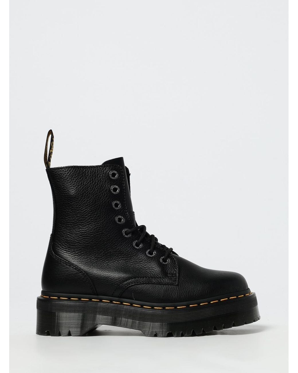 Dr. Martens Black Jadon Iii Pisa Leather Platform Ankle Boots