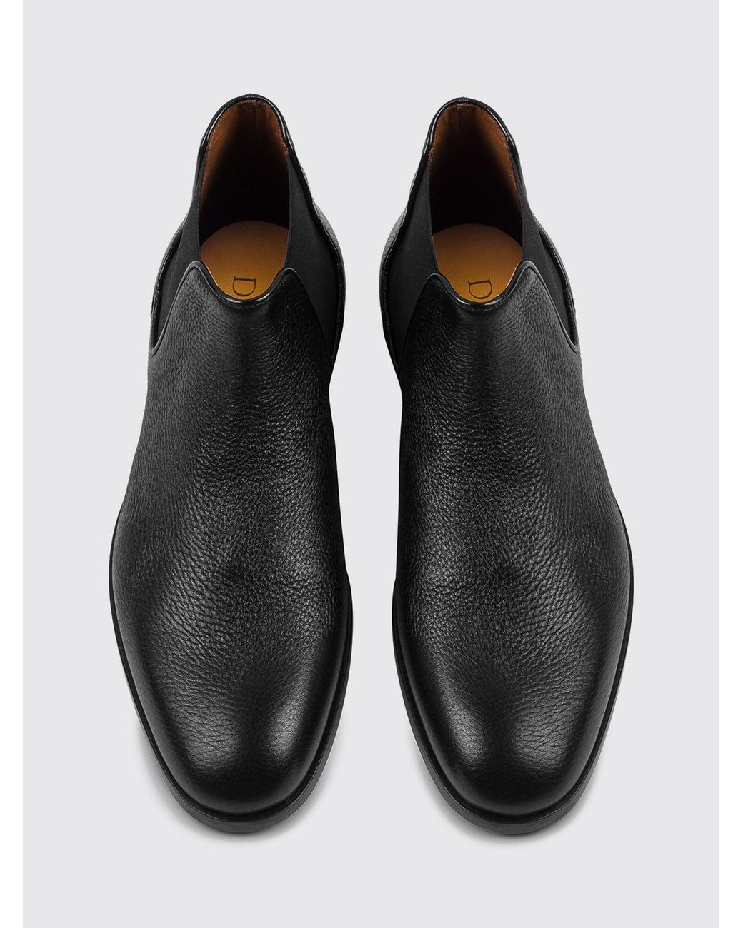 Doucal's Black Deer Skin Chelsea Boots With Elasticated Ankle for men