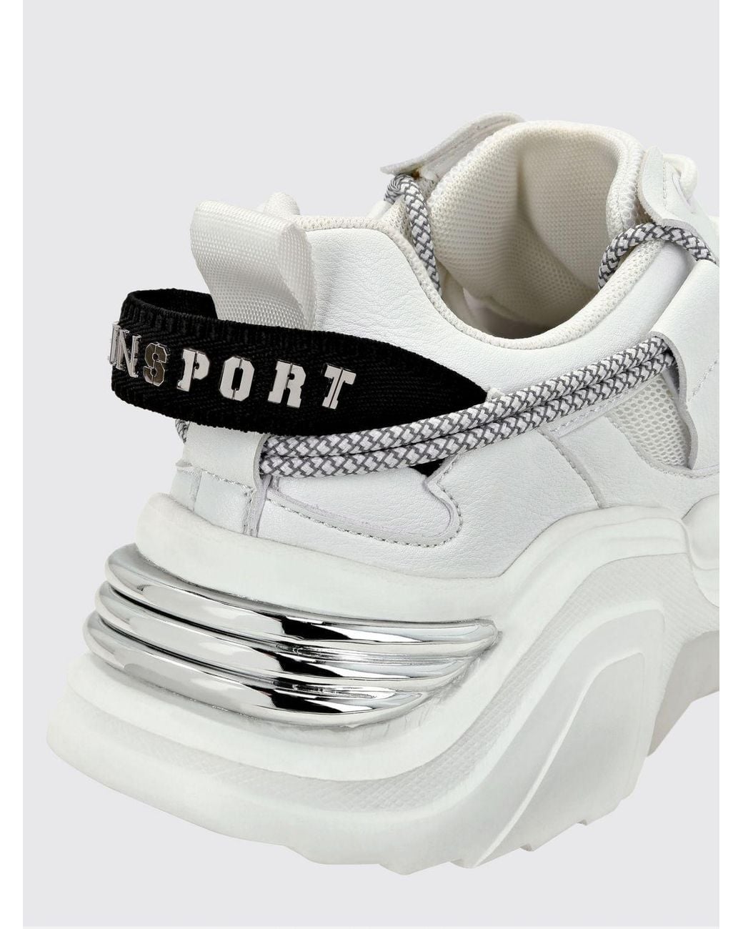 Philipp Plein White Lace-Up Low-Top Sneakers for men