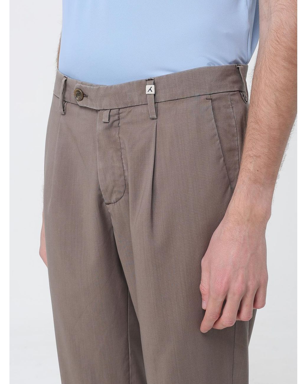 Myths Gray Slim Fit Wool Fresco Trousers for men