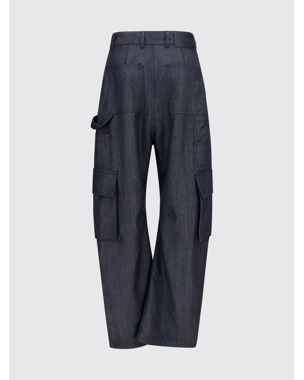 Balenciaga Blue High-Waisted Wide-Leg Cargo Trousers