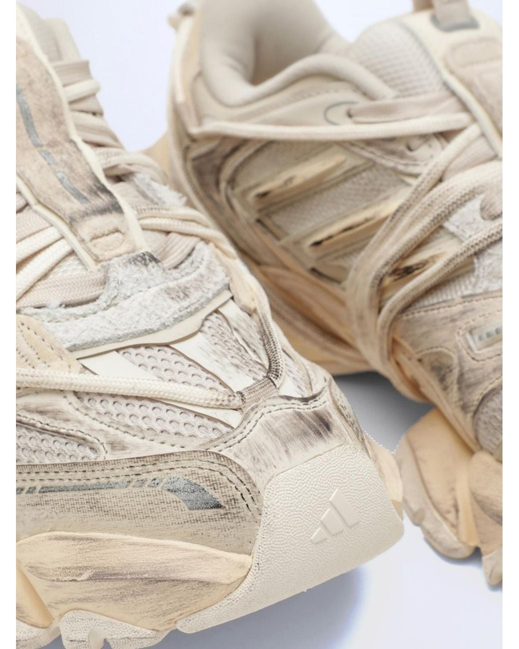 Adidas Originals Natural Xlg Runner Deluxe 2.0 Mesh Sneakers With Worn Effect for men