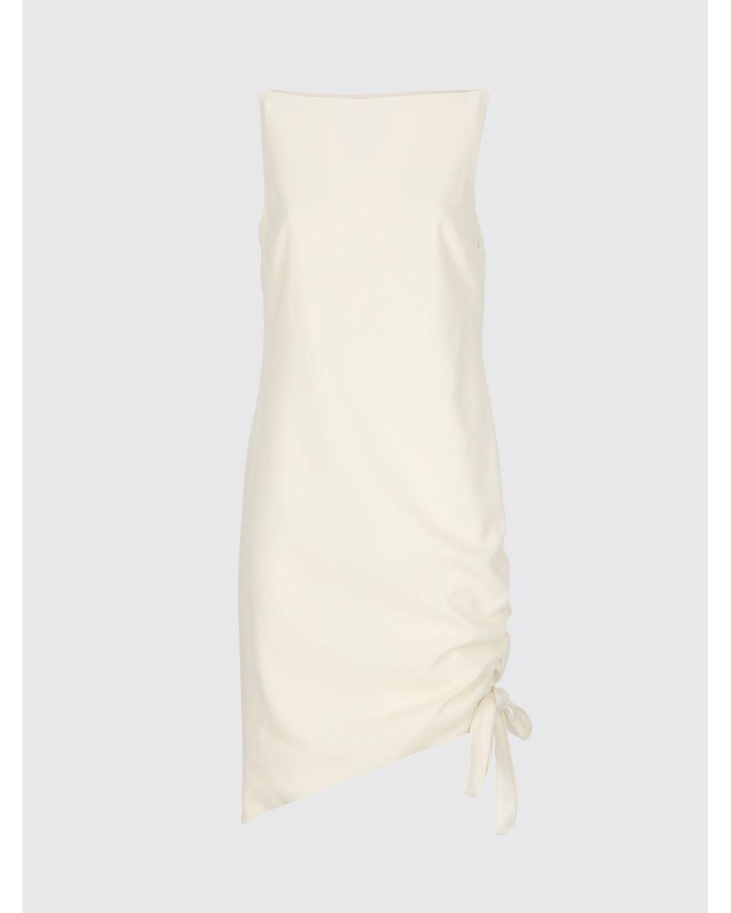 Carolina Herrera White Off-The-Shoulder Virgin Wool Knit Mini Dress