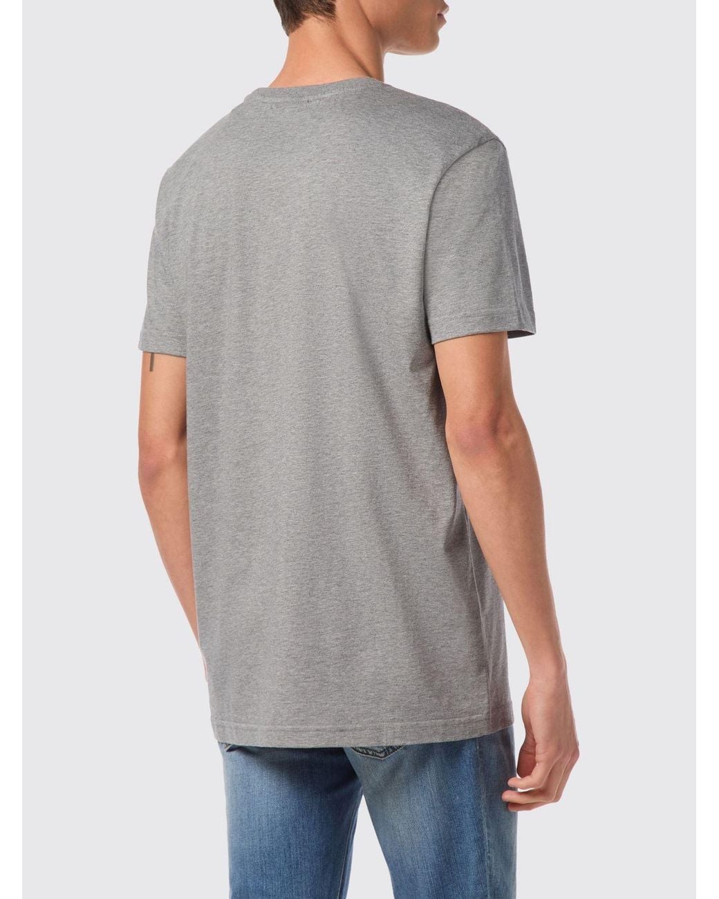 Billionaire Gray Cotton T-Shirt With Emblem for men