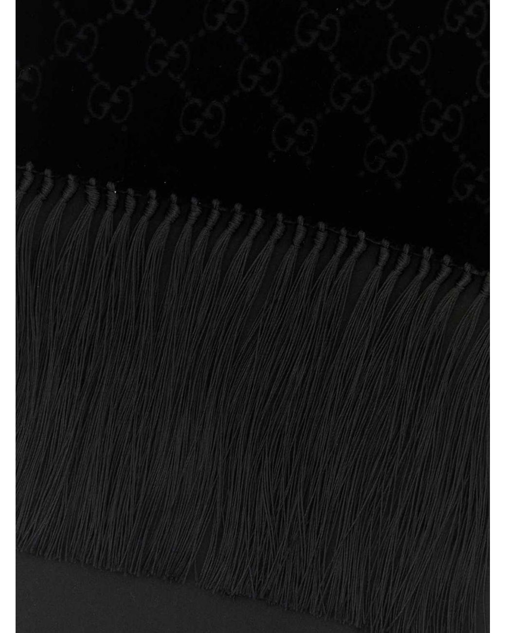 Gucci Black Gg Velvet Scarf for men