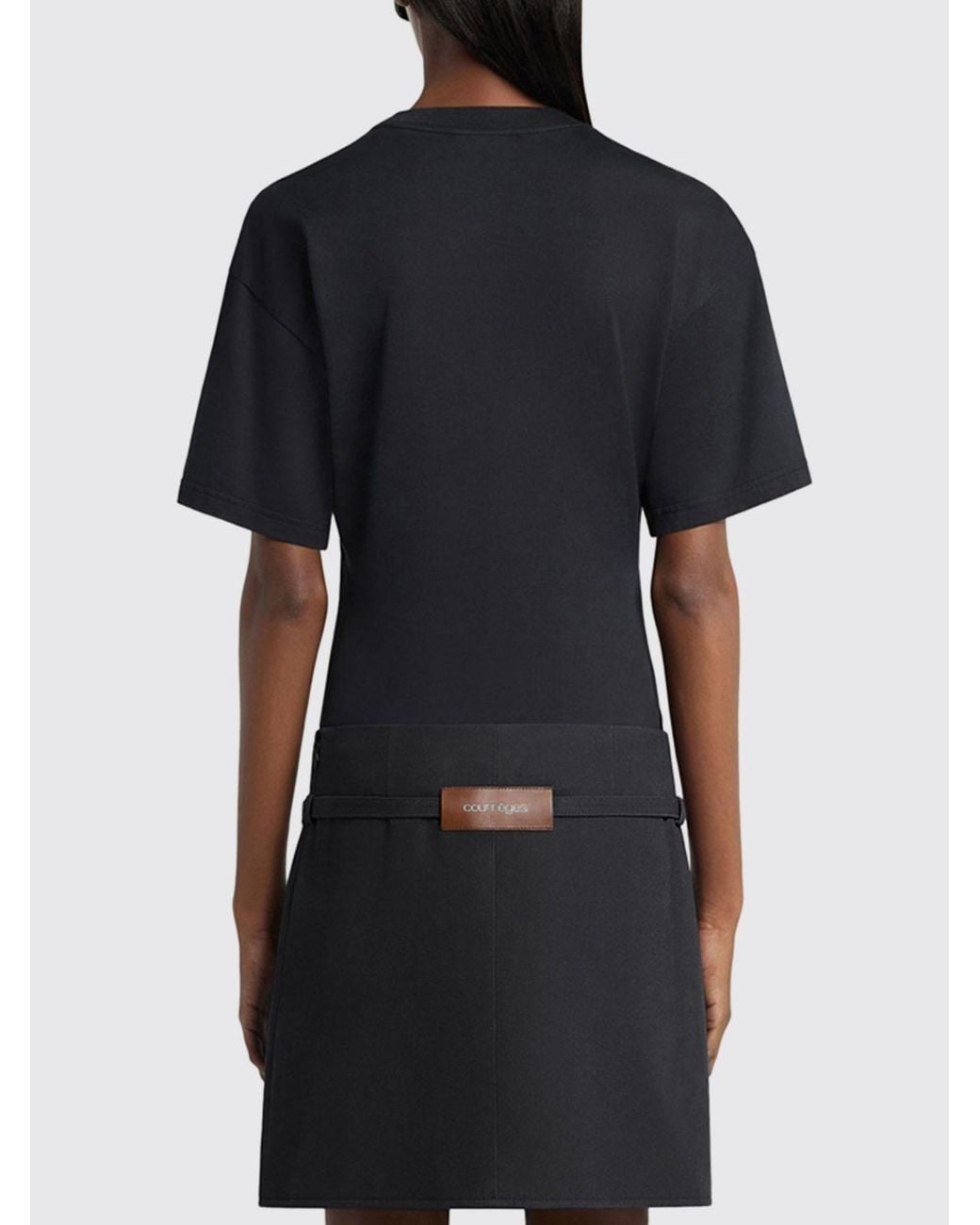 Courreges Black Courr&Egrave	Ges Cotton T-Shirts With Logo