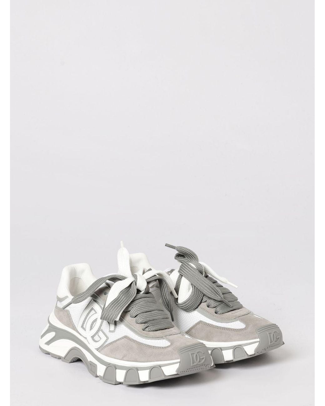 Dolce & Gabbana White Dolce &Amp Gabbana Dg Country Road Suede And Mesh Sneakers for men