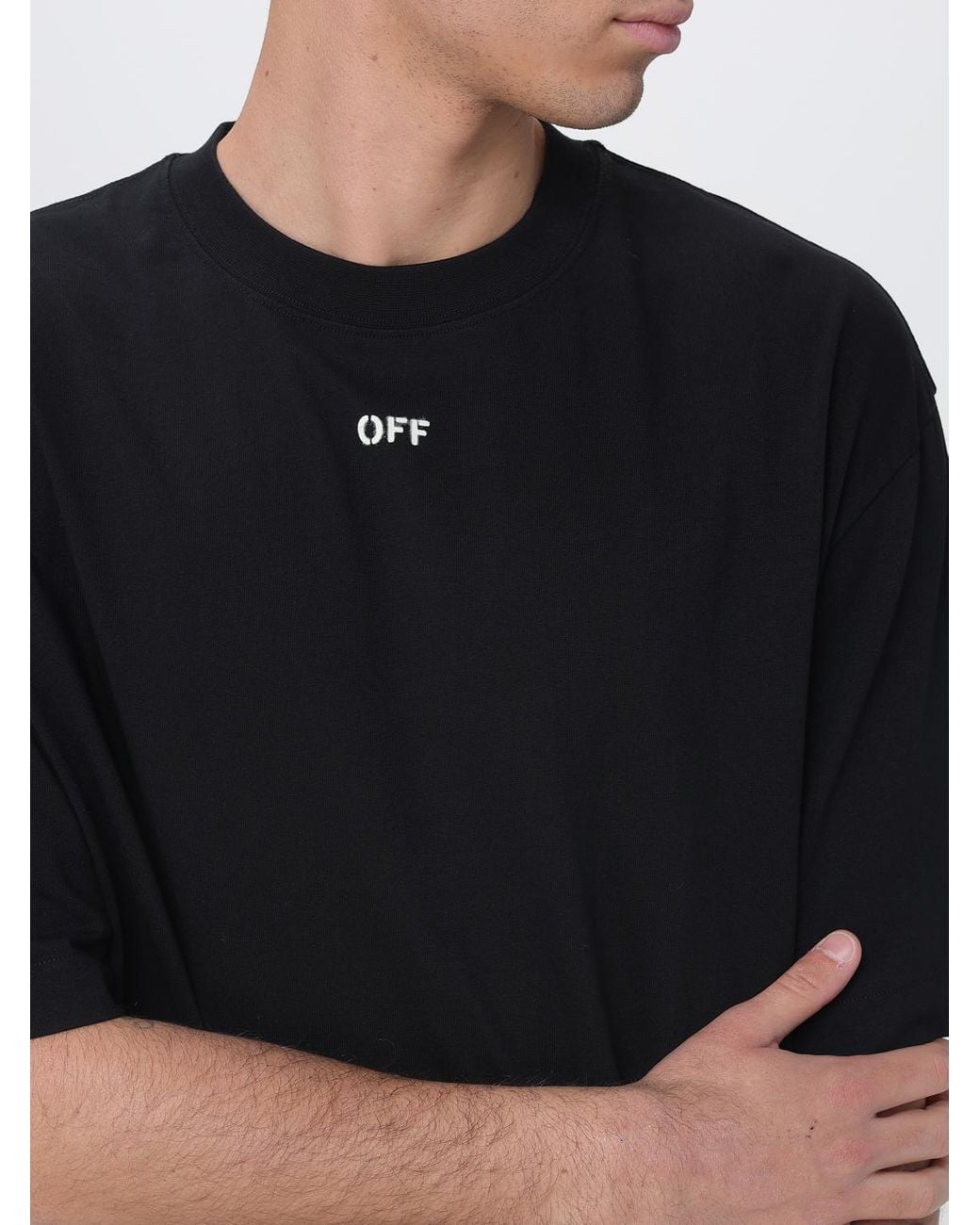 Off-White c/o Virgil Abloh Black Cotton T-Shirt With Mini Logo for men
