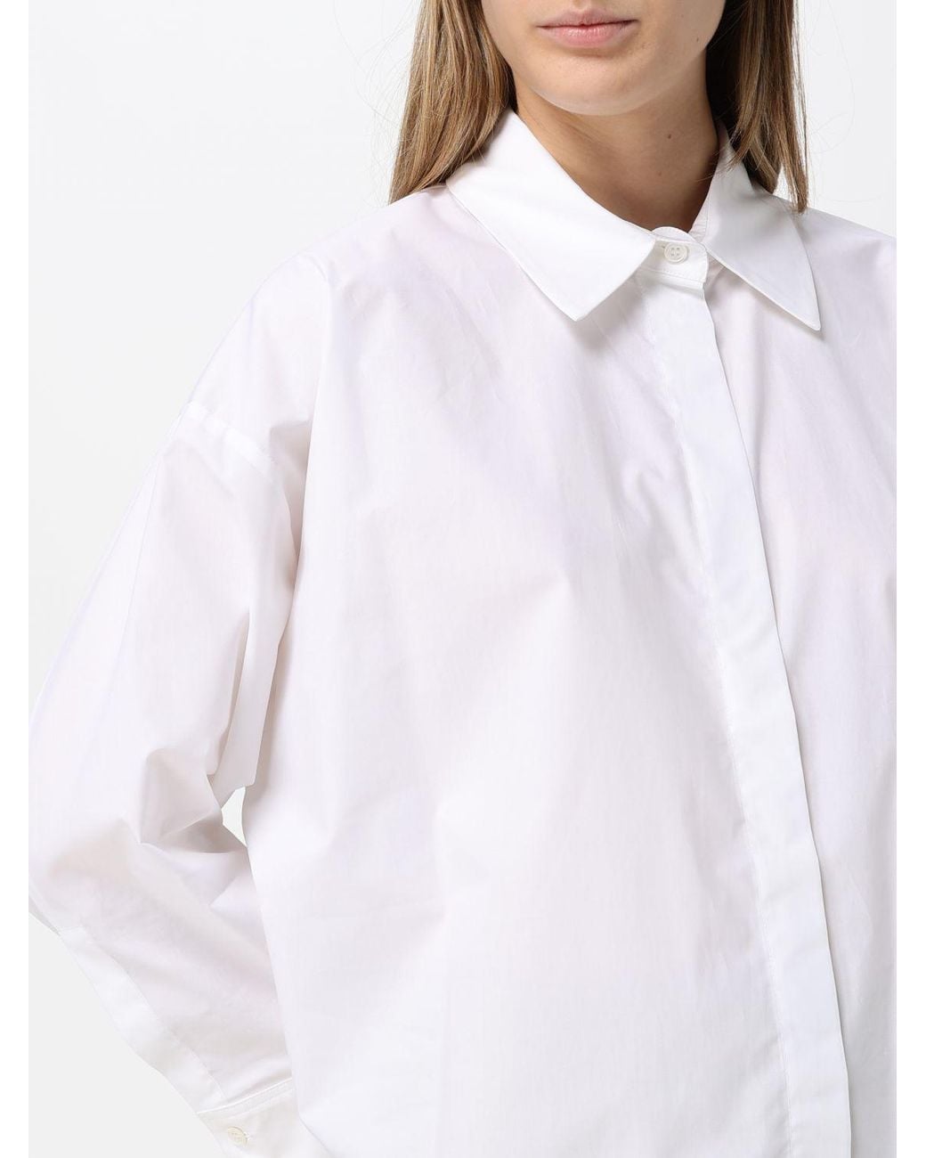 MEIMEIJ White Relaxed Fit Cotton Poplin Shirt