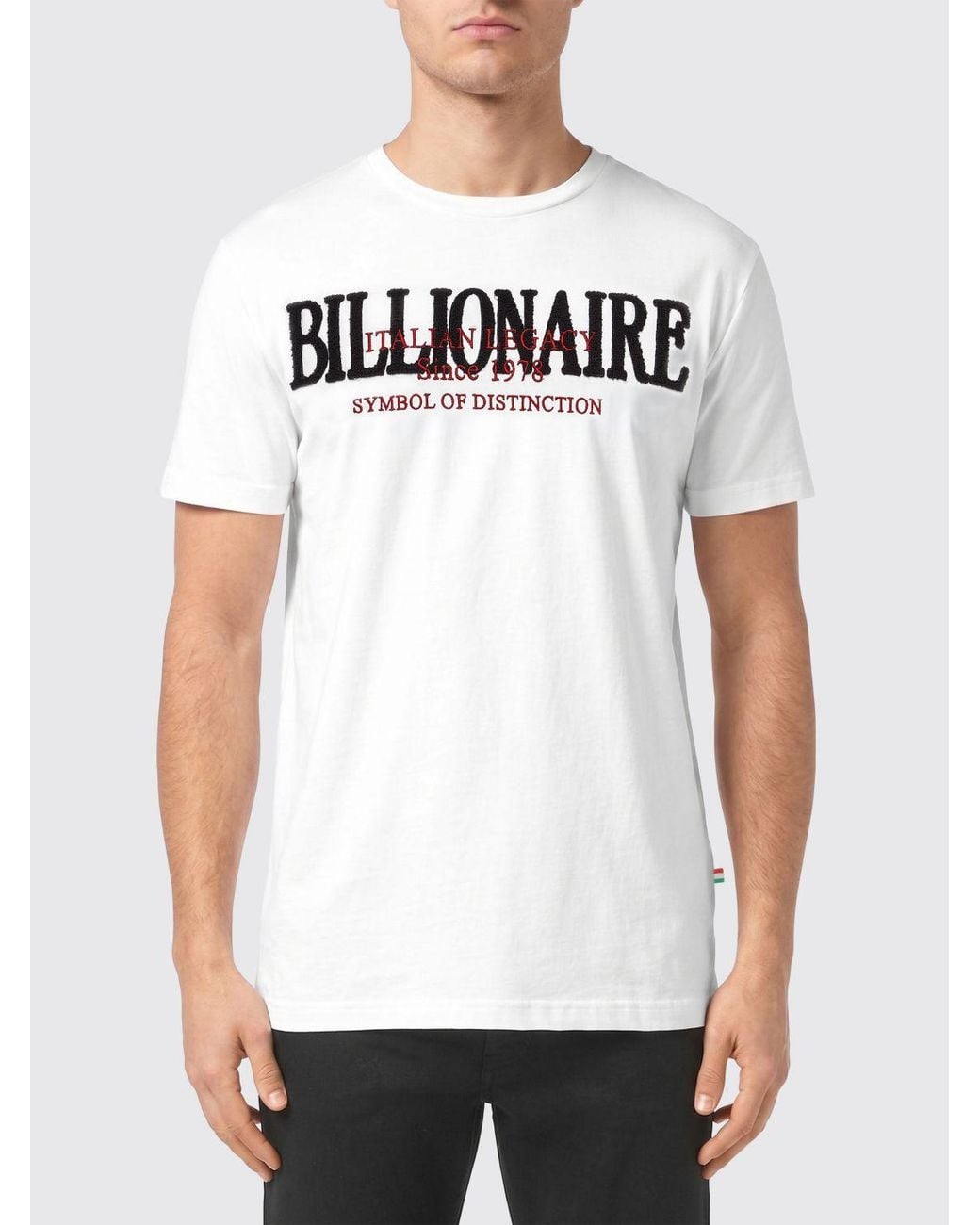 Billionaire White Cotton T-Shirt With Logo for men