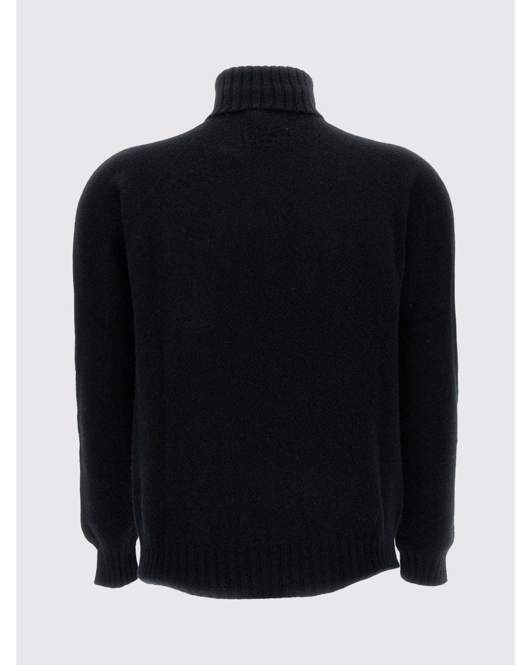 Drumohr Blue Lambswool Turtleneck Jumper With Dropped Shoulders