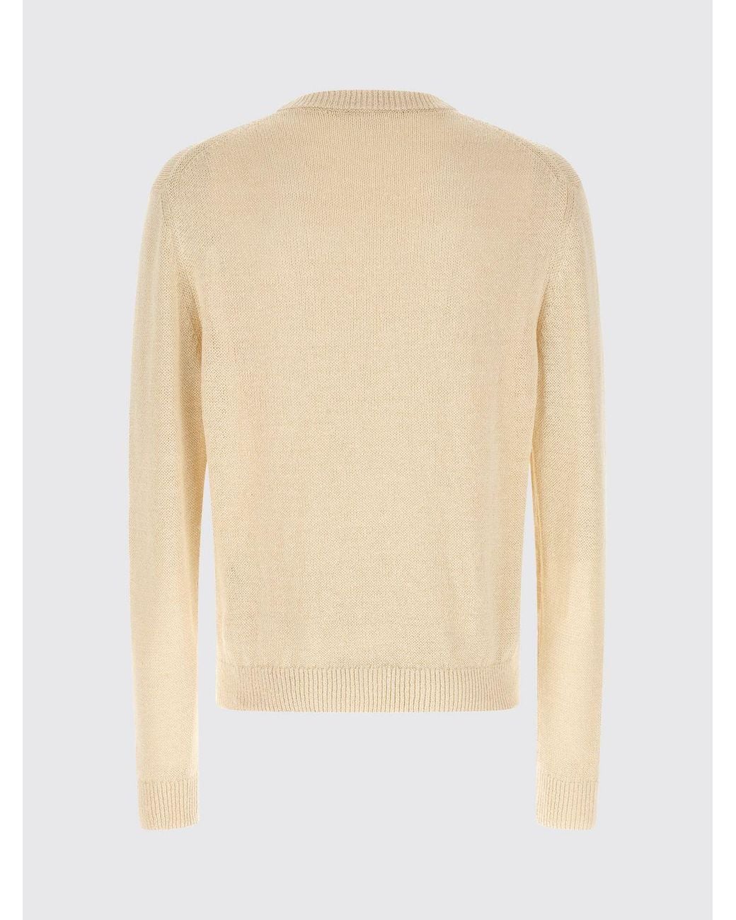 Jil Sander Natural Basic Crew Neck Knit for men