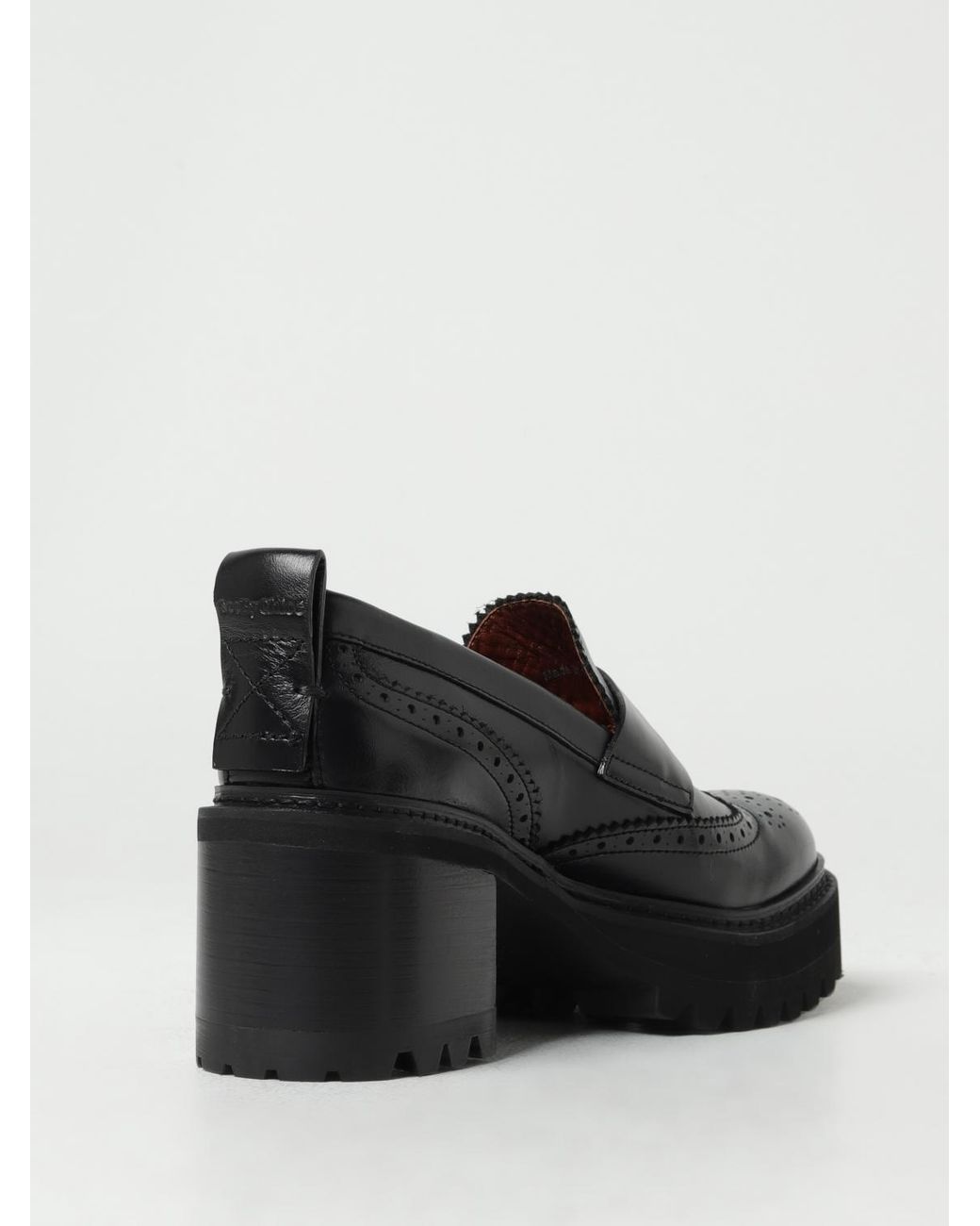 See By Chloé Black New Gaucho Mocassins In Leather With Brogue Pattern
