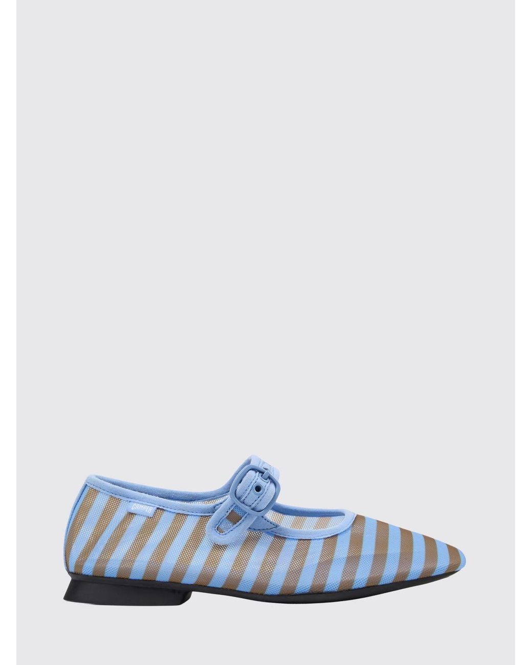 Camper White Casi Myra Striped Recycled Polyester Ballerinas