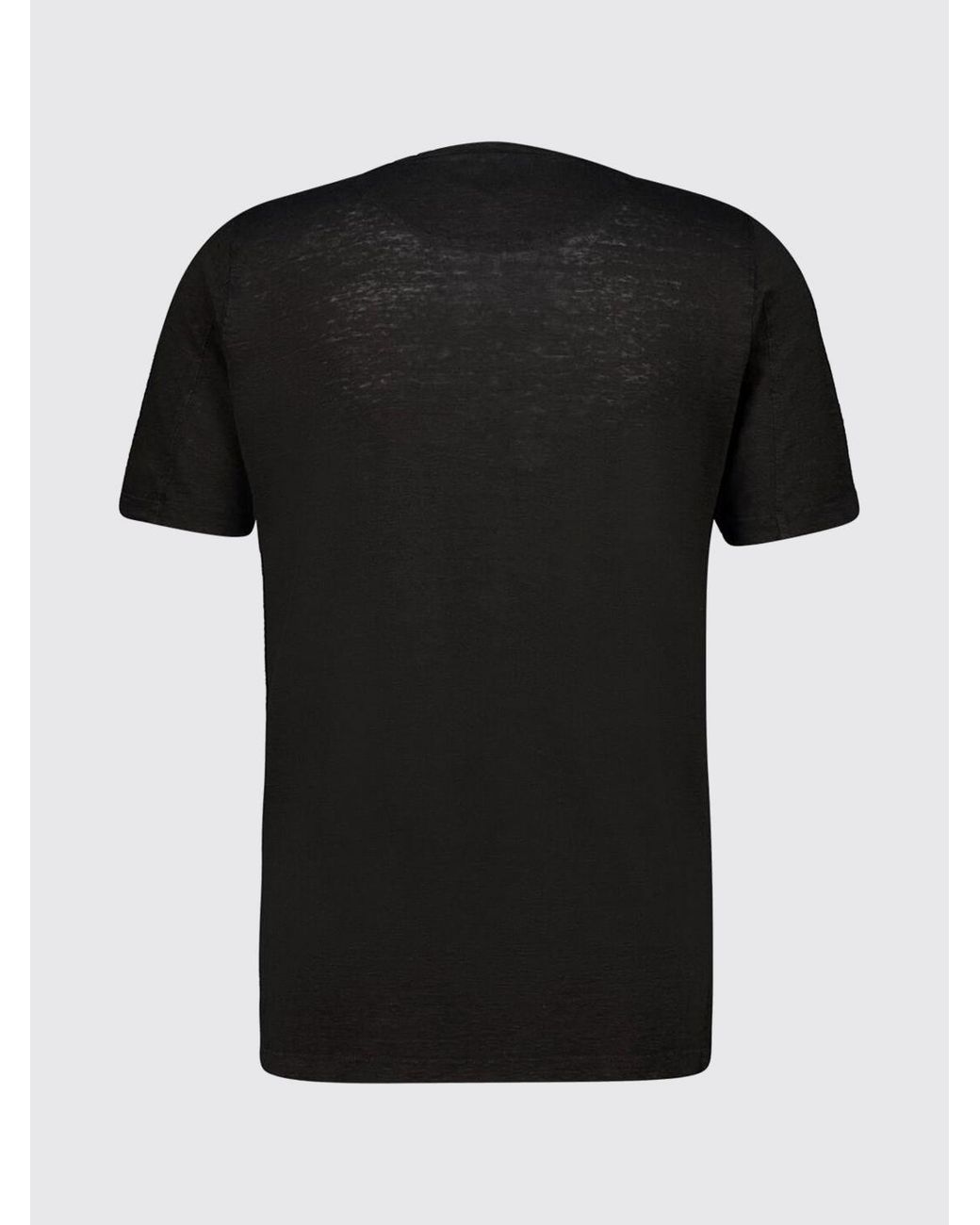 T-Shirt Basic di 120% Lino in Black da Uomo