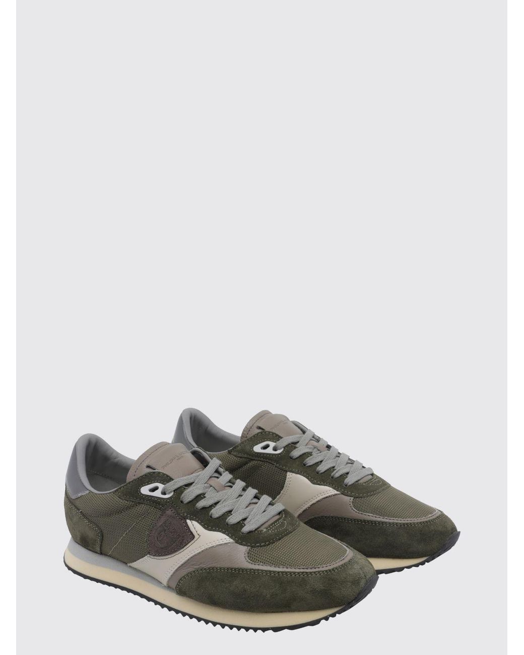 Philippe Model Low-Top-Sneakers Aus Veloursleder Und Mesh Mit Gezahnter Sohle in Gray für Herren