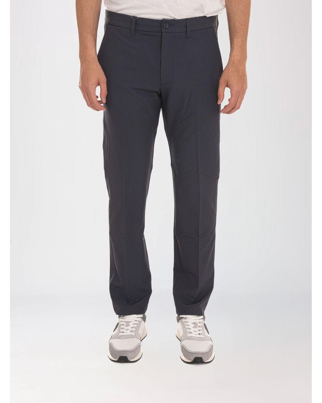 Boss Blue Water-Repellent Slim Fit Stretch Technical Fabric Trousers for men