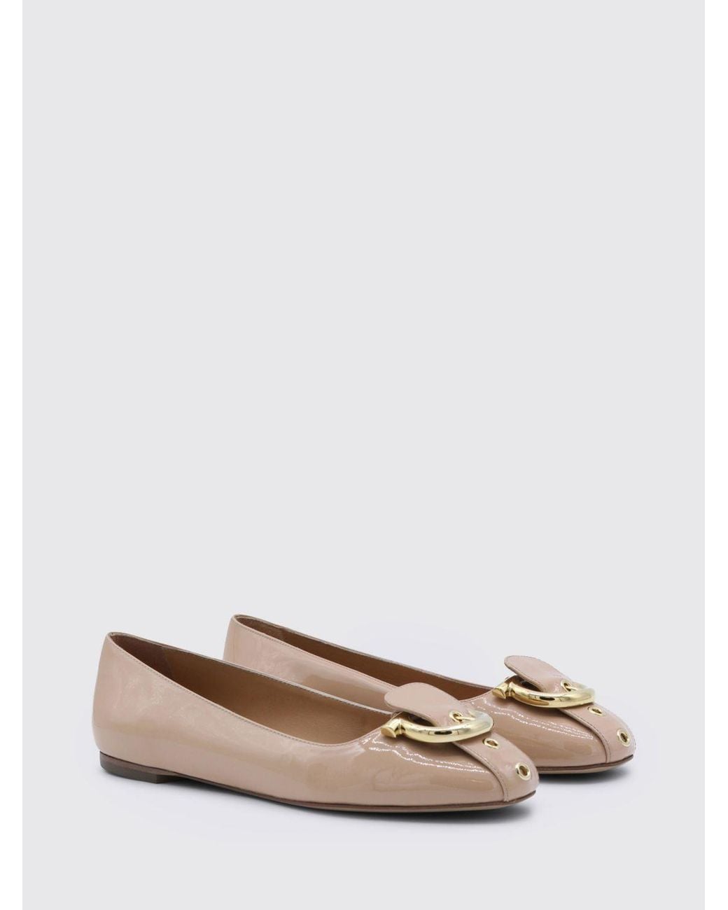 Ferragamo Multicolor Gancini Patent Leather Ballerina