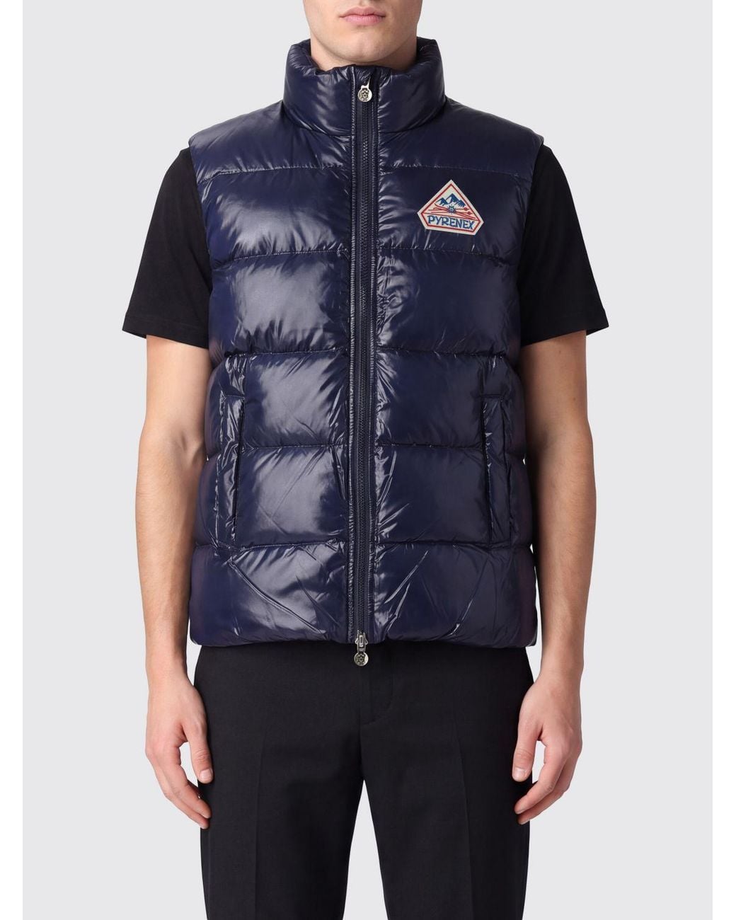 Pyrenex Blue Water-Repellent Quilted Technical Nylon Padded Gilet for men