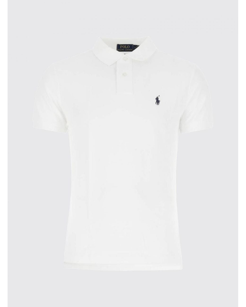 Polo Ralph Lauren White Short-Sleeve Cotton Polo With Contrast Pony Logo for men