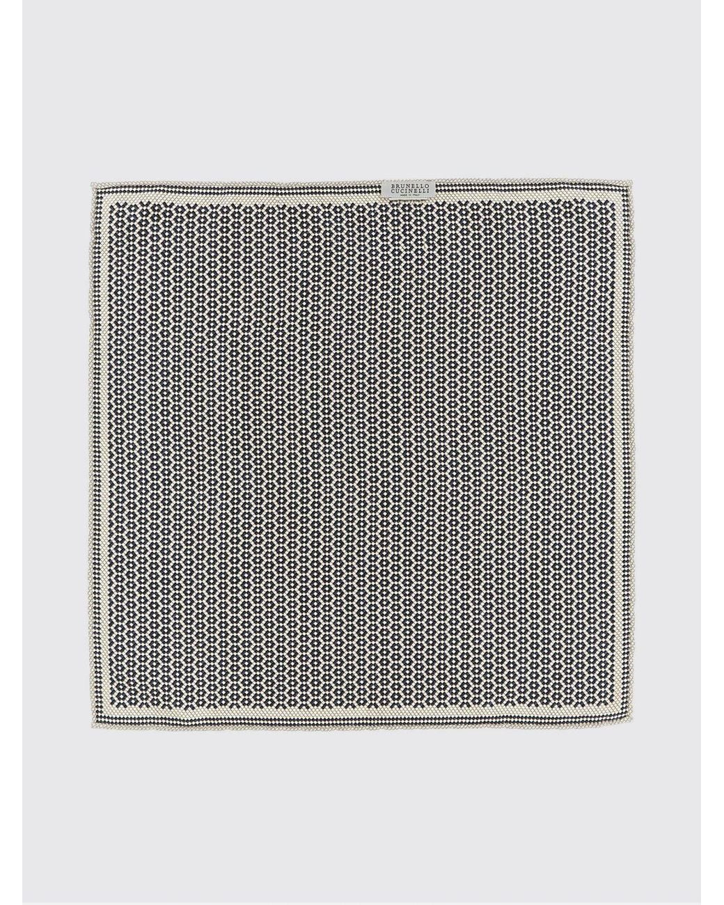 Pañuelo De Bolsillo De Pura Seda Con Estampado Abstracto Brunello Cucinelli de hombre de color Gray