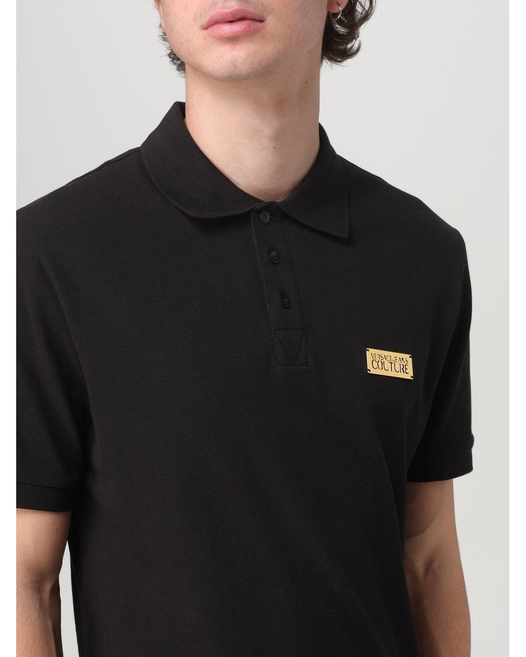 Versace Jeans Couture Black Polo Shirt for men