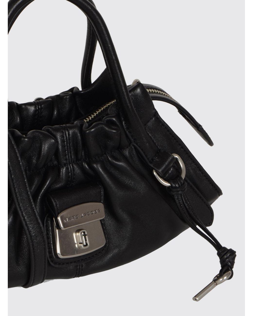 Marc Jacobs Black The Cristina Leather Handbag With Padlock And Removable Strap
