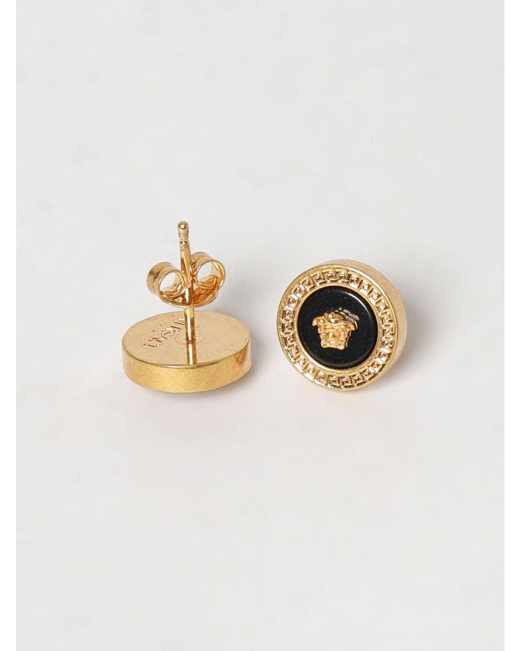 Versace Metallic Medusa Stud Earrings for men