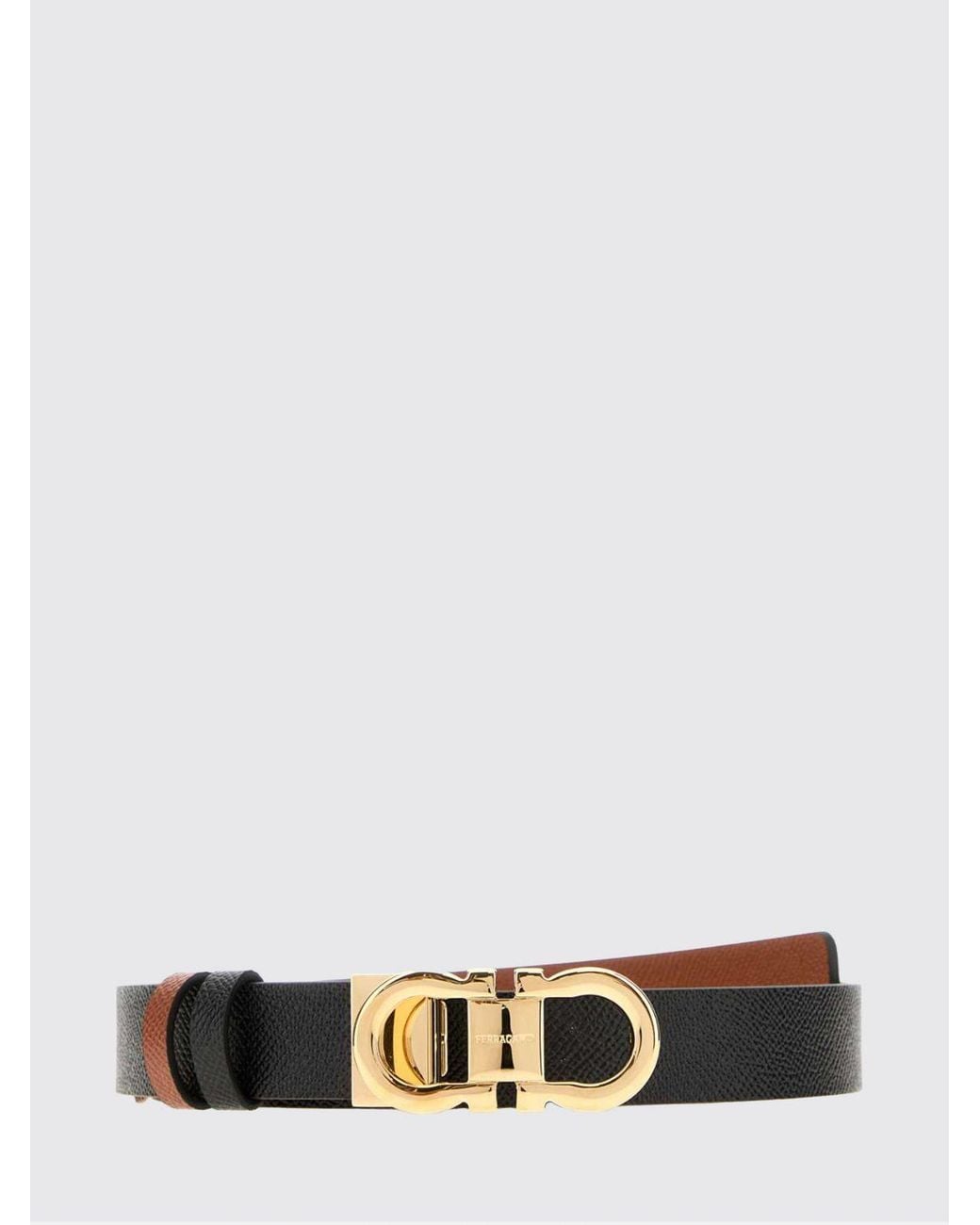 Ferragamo White Leather Belt With Gancini Buckle