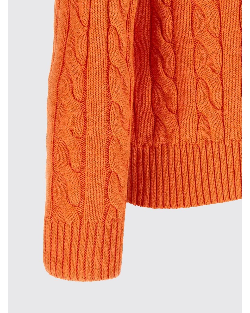 Polo Ralph Lauren Orange Cable-Knit Embroidered Sweater for men