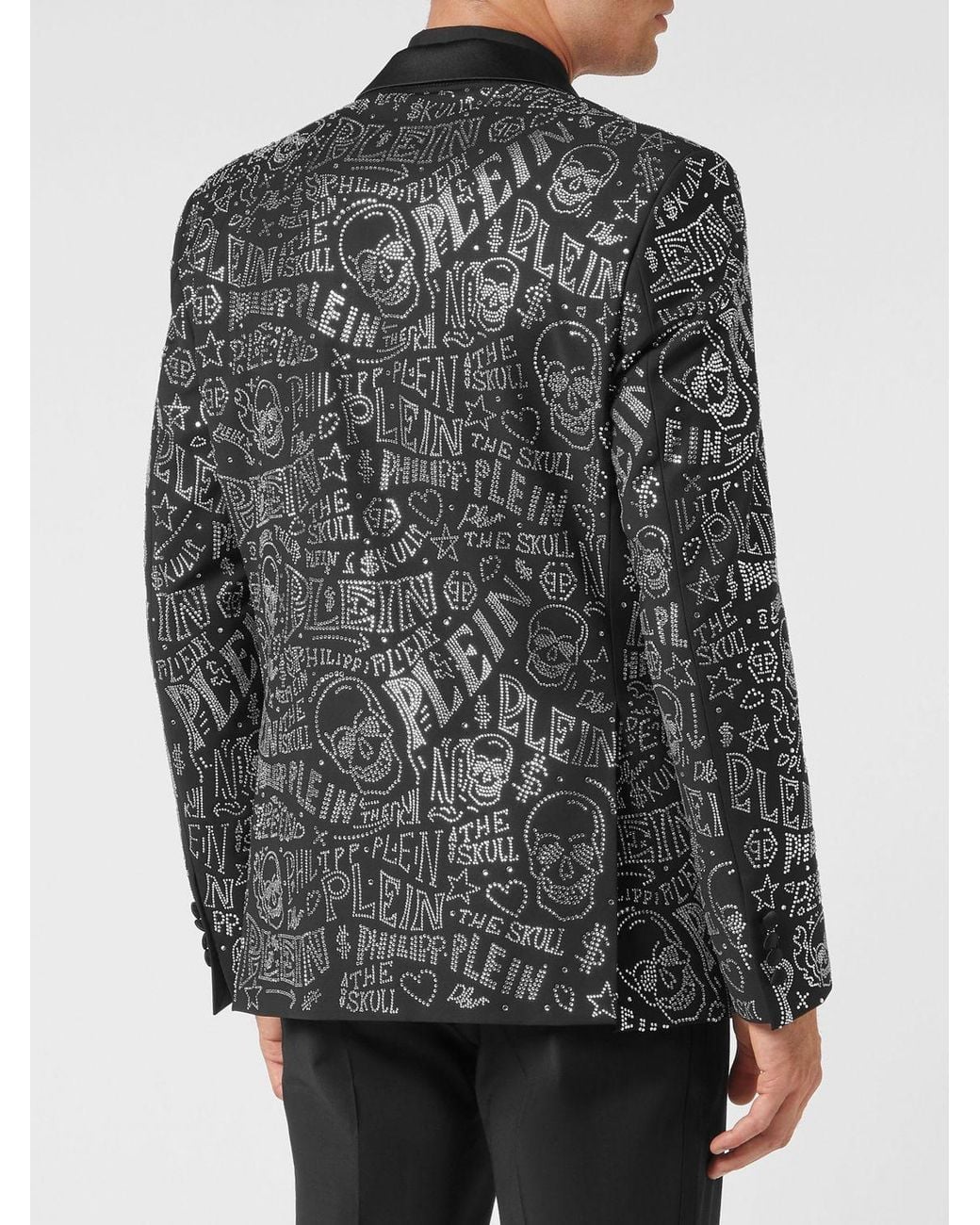 Philipp Plein Black Skull Single-Breasted Blazer for men