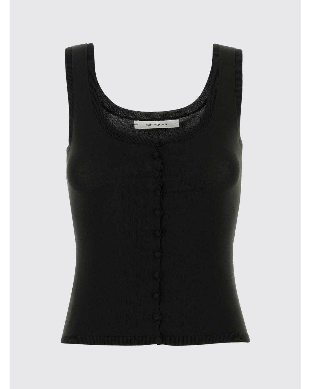 GIMAGUAS Black Oscar Slim Fit Jersey Top With Square Neck And Off-The-Shoulder Design