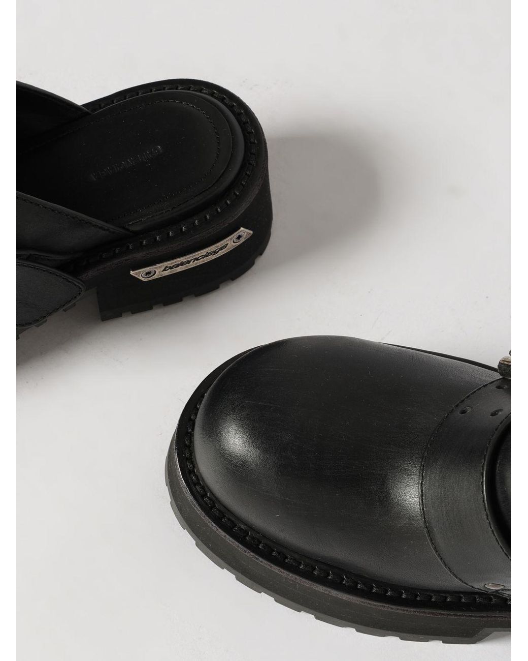 Balenciaga Black Venom Leather Mules