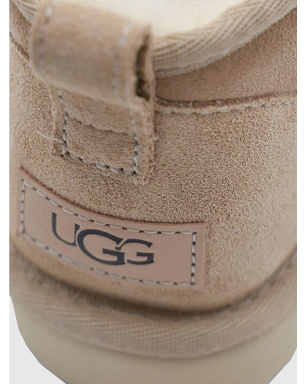 Ugg Natural Classic Ultra Mini Waterproof Suede Platform Ankle Boots