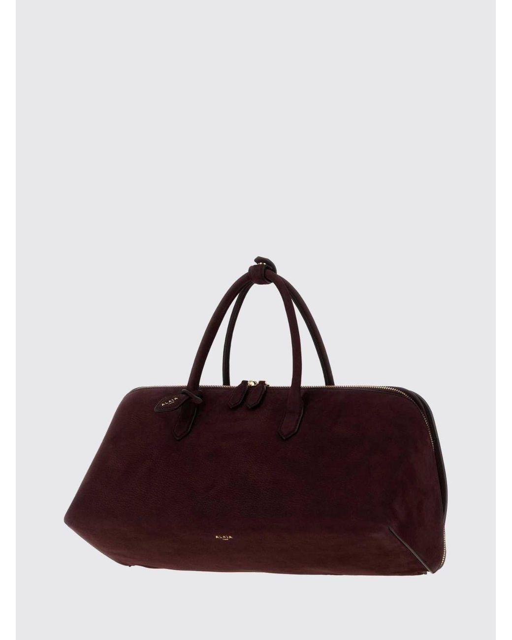 Alaïa Purple Delta Medium Nubuck Leather Handbag With Double Zip And Shoulder Strap