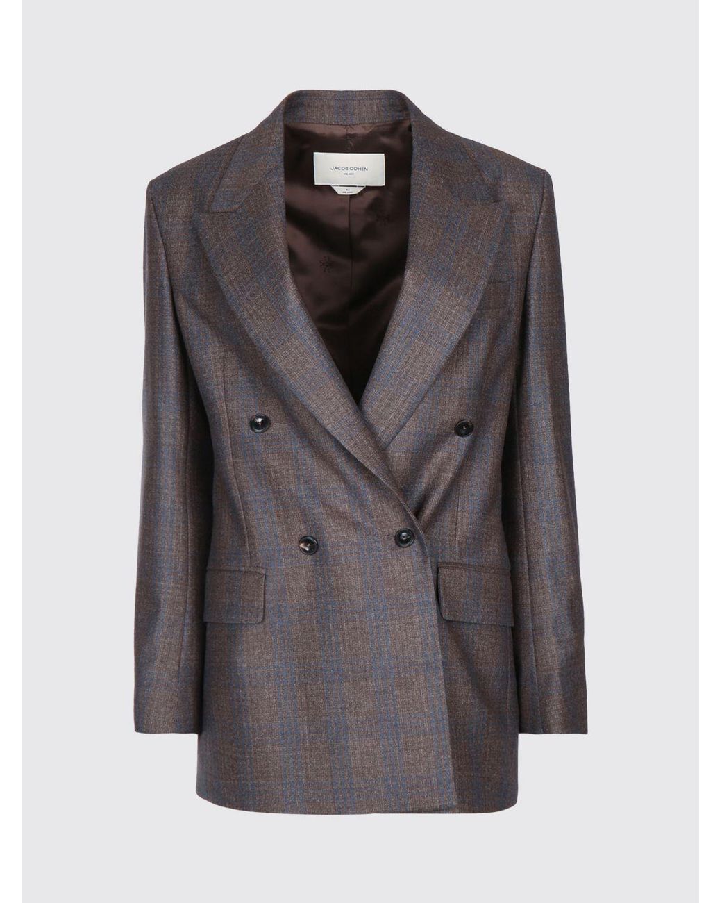 Jacob Cohen Gray Cropped Double-Breasted Blazer