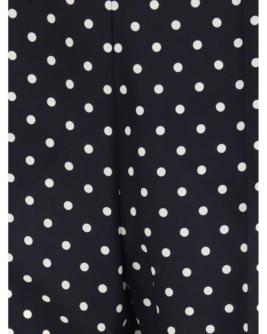 Valentino Garavani Black High-Waisted Cropped Silk Pants With Polka Dot Print