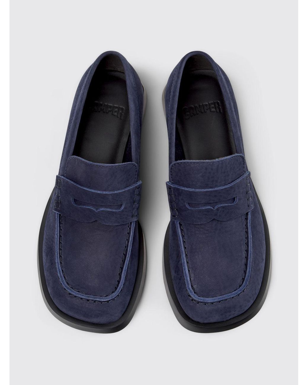 Camper Blue Nubuck Loafers
