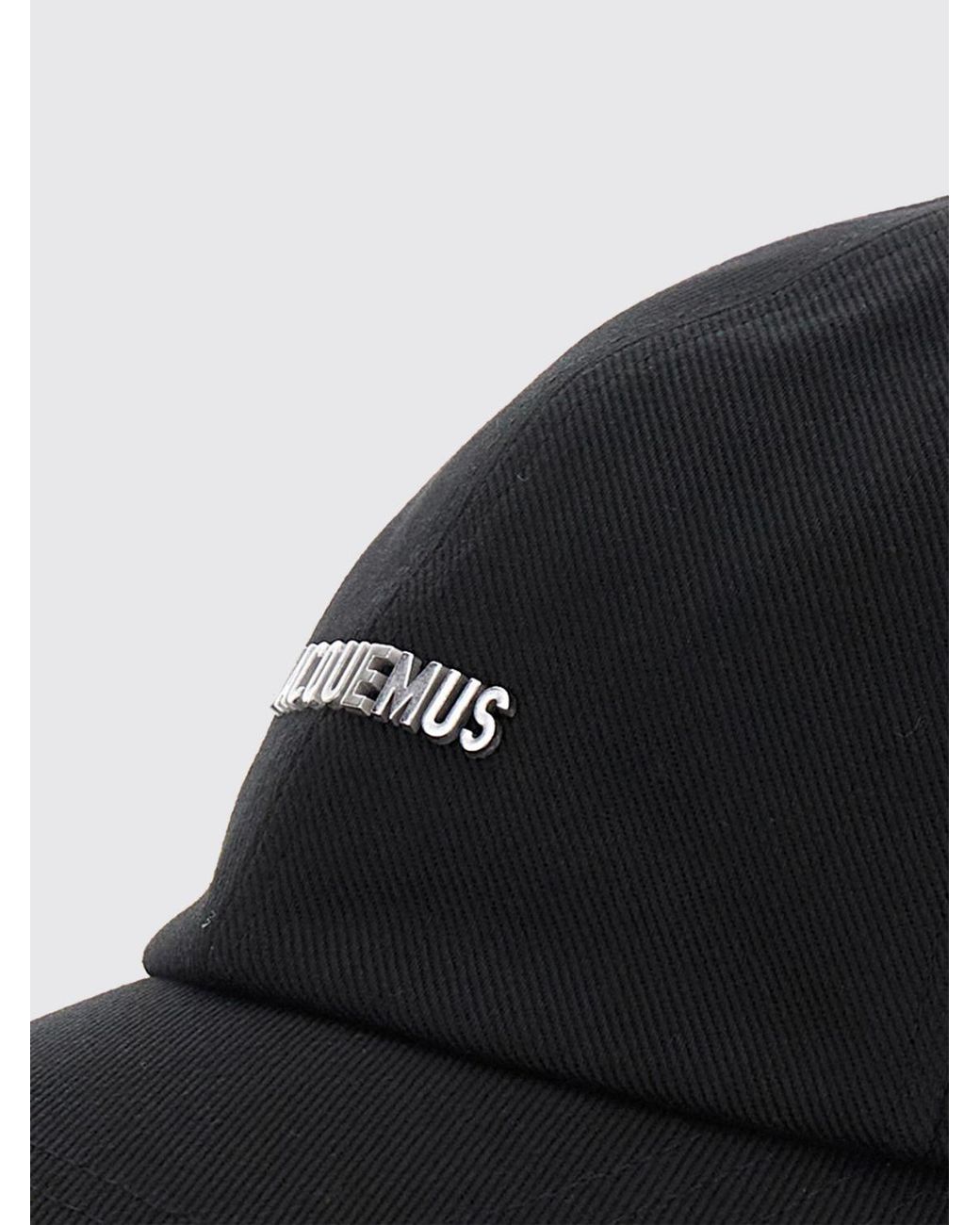 Jacquemus Black Gadjo Cotton Twill Baseball Cap With Metal Logo