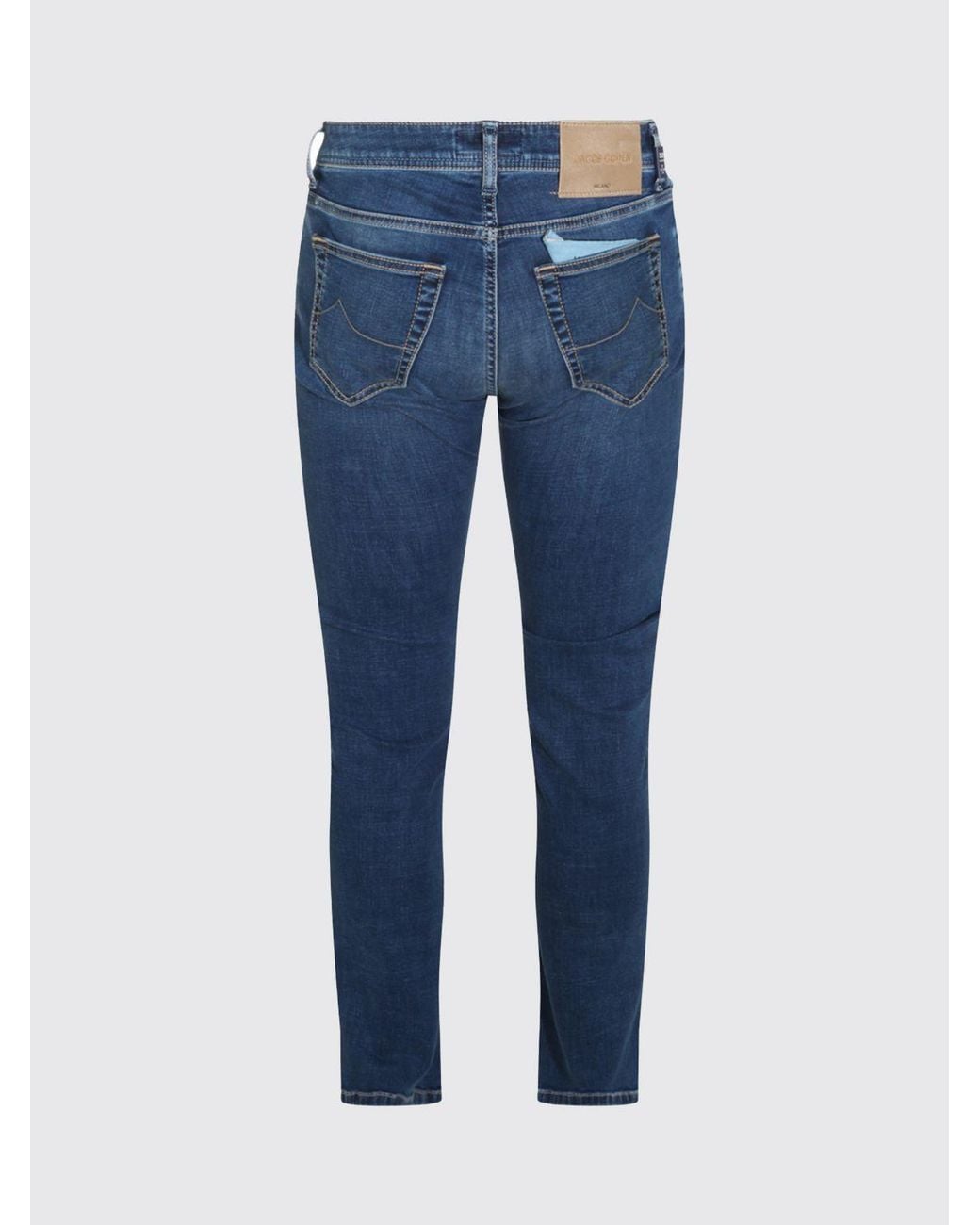 Jacob Cohen Blue Mid-Rise Skinny Fit Stretch Denim Jeans for men