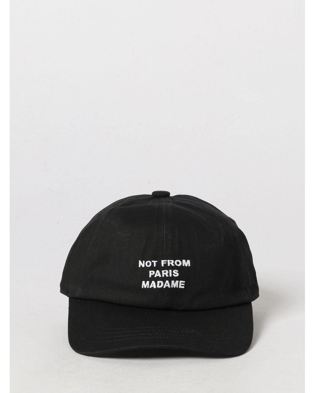Drole de Monsieur Black Cotton Twill Baseball Cap With Embroidered Logo for men
