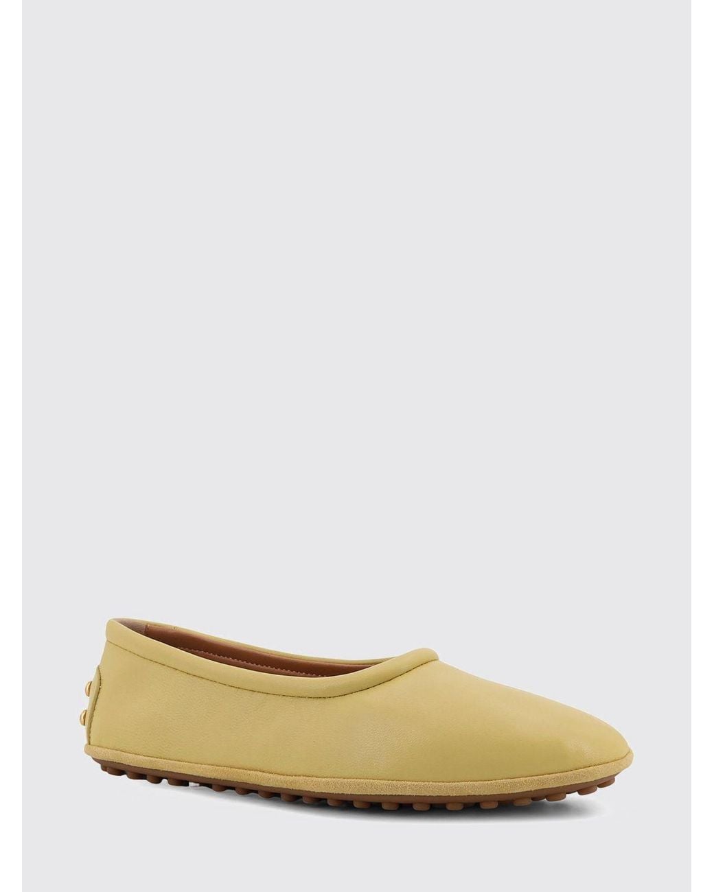 Tod's Yellow Leather Ballerinas