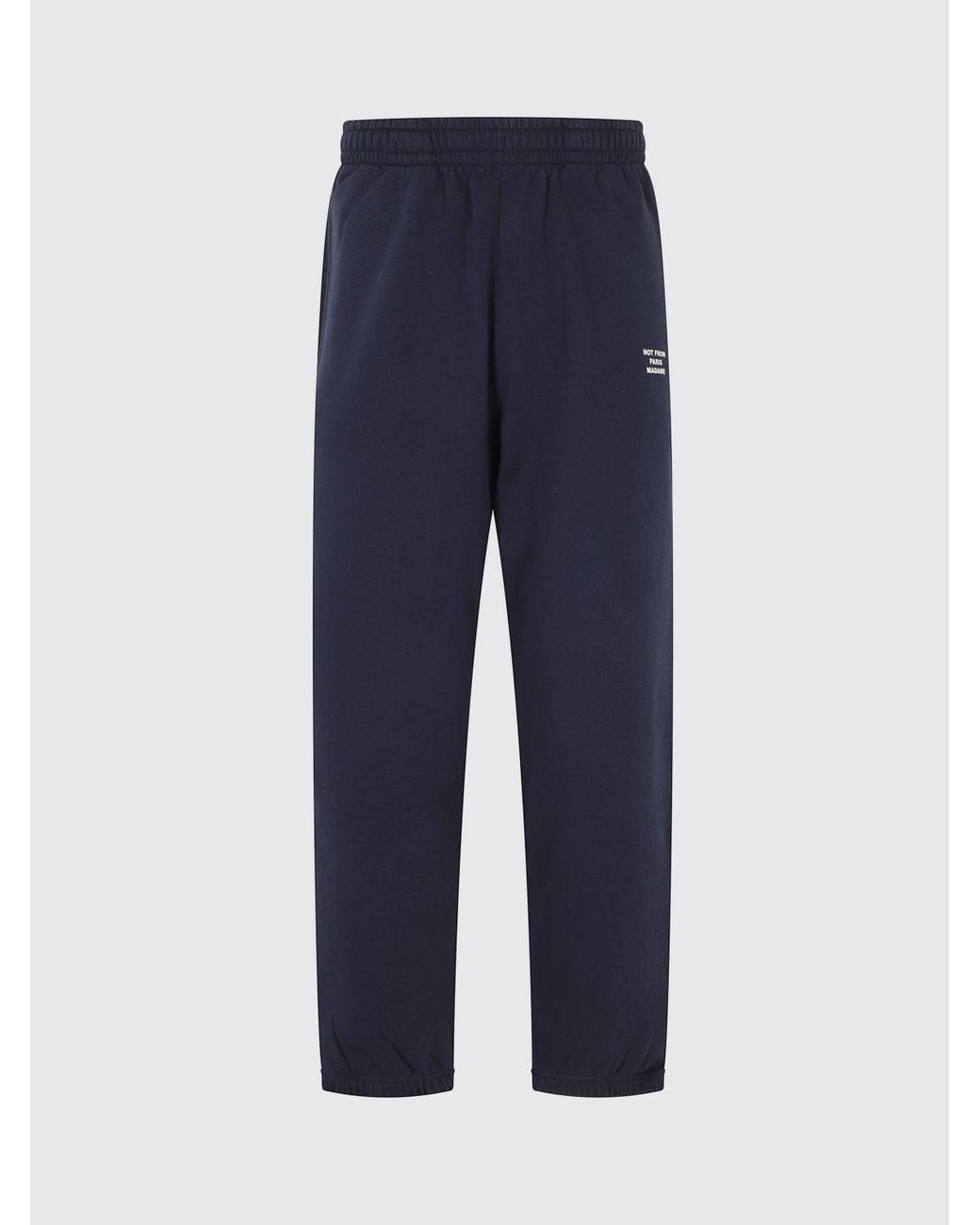 Drole de Monsieur Blue Stretch Cotton Jogging Trousers With Logo for men