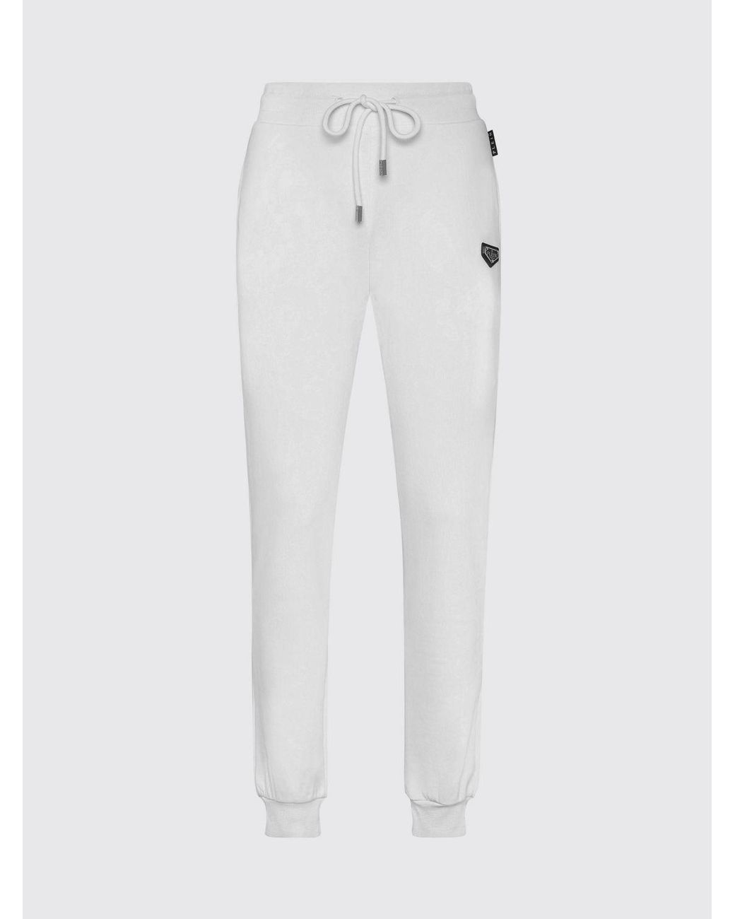 Philipp Plein White Jersey Track Trousers With Drawstring Waist