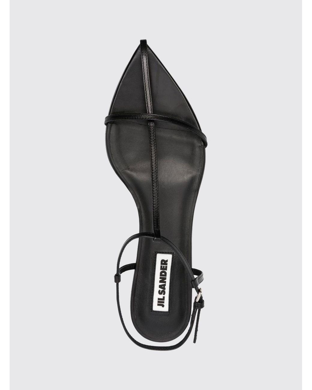 Jil Sander White Cage Ankle-Strap Calfskin Leather Heeled Sandals