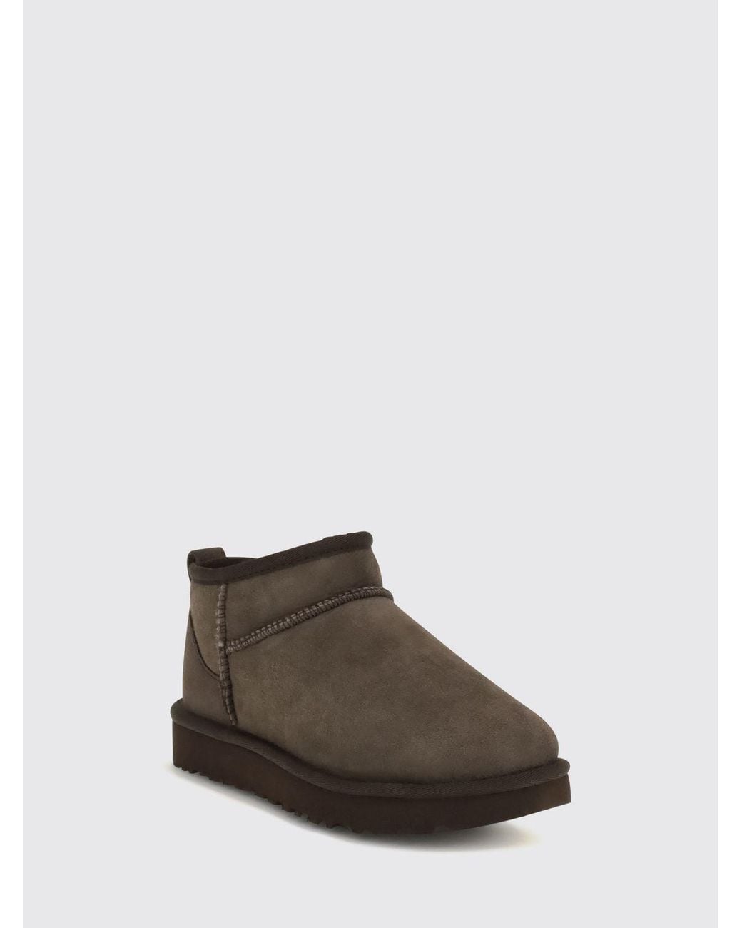 Ugg Brown Classic Ultra Mini Waterproof Suede Platform Ankle Boots