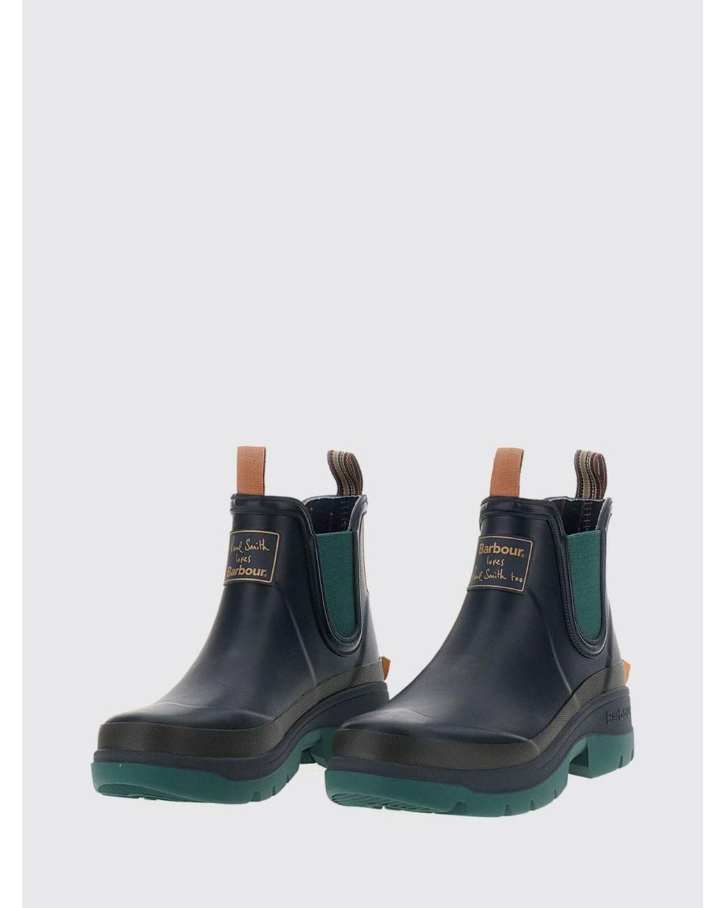 Barbour Blue Paul Smith X Bicolor Rubber Chelsea Rain Boots