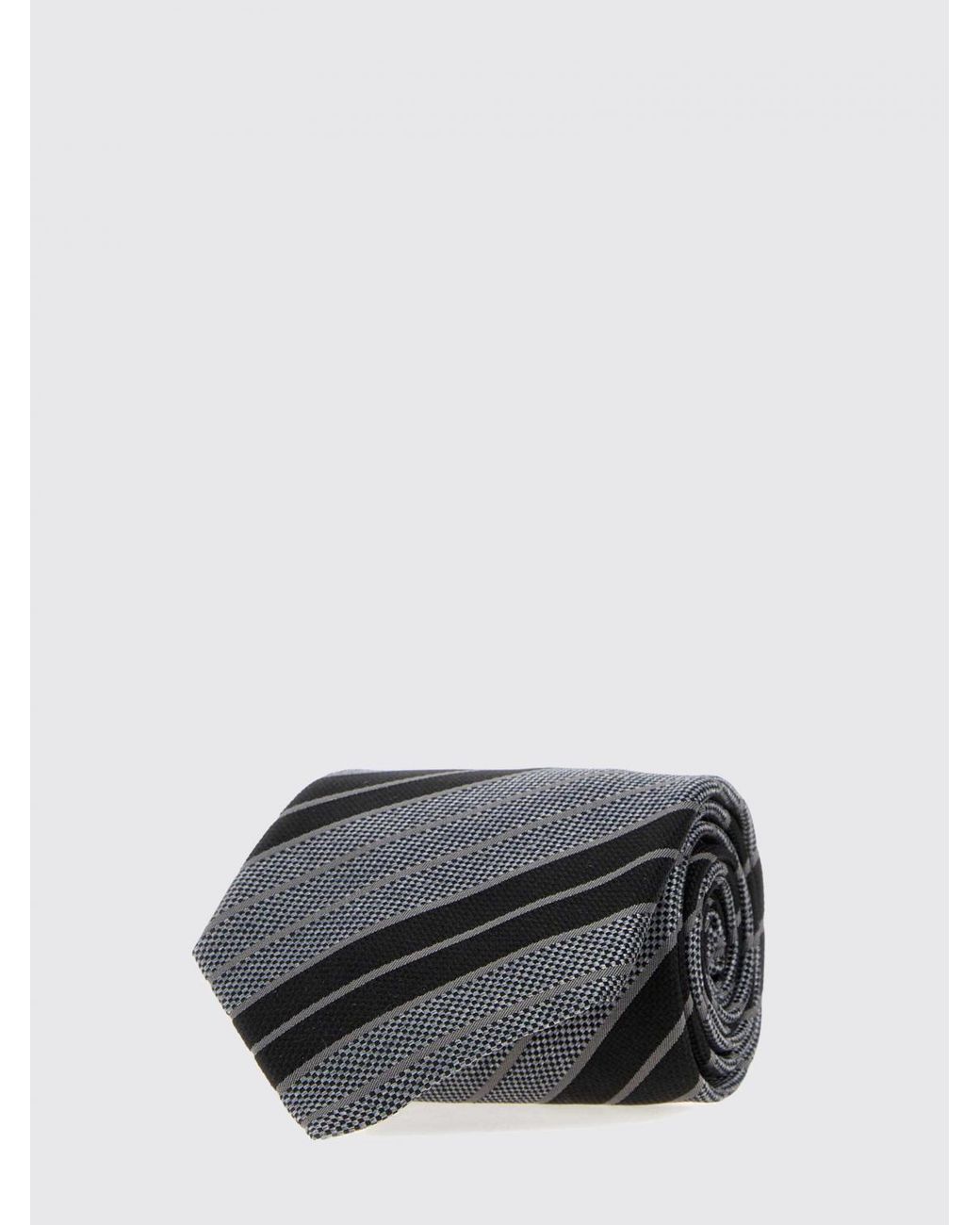 Corbata De Rayas En Pura Seda Saint Laurent de hombre de color Black