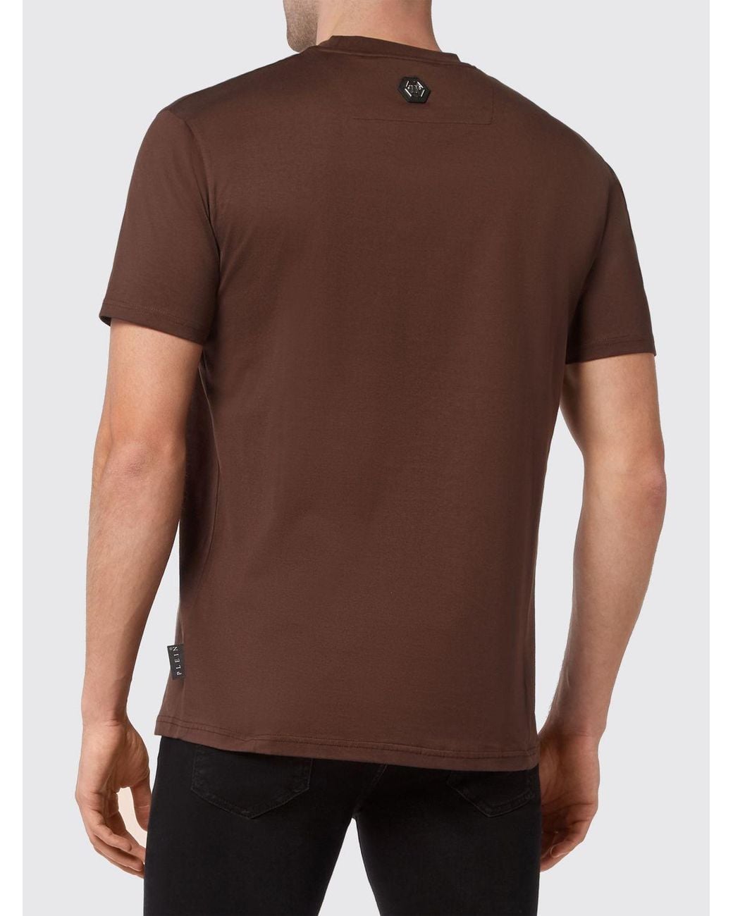 Philipp Plein Red Cotton Crewneck T-Shirt With Skull Print And Contrast Logo for men