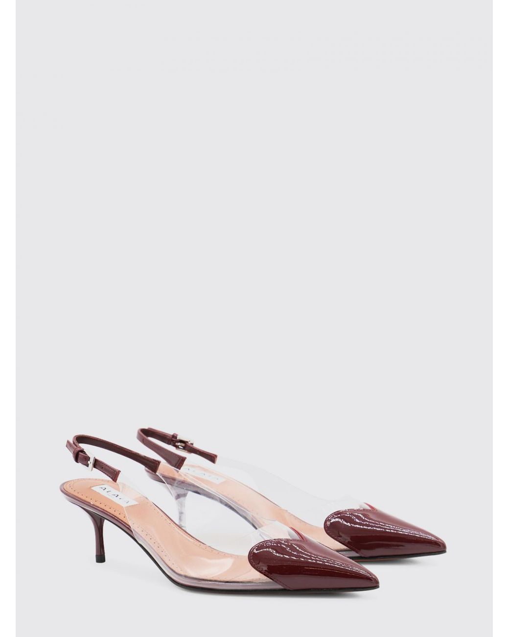 Alaïa Pink Le Cœur Pvc And Patent Leather Slingbacks